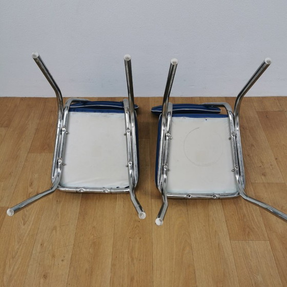 Image 1 of Sedie vintage Mid-Century in tubo cromato e similpelle, sedie da pranzo