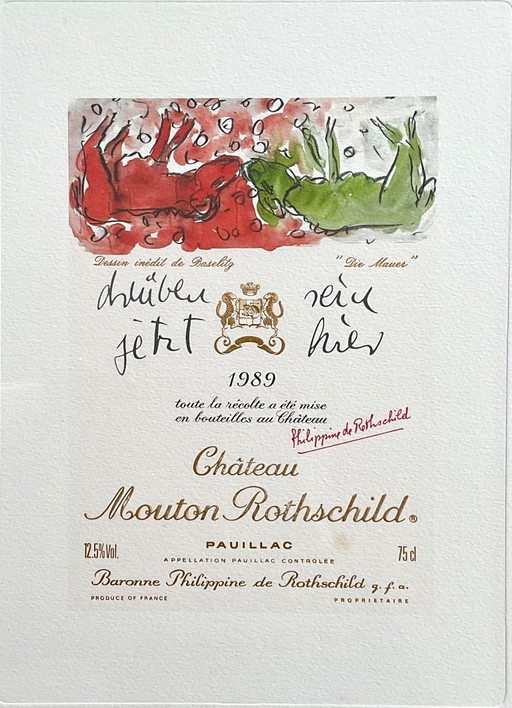 Georg Baselitz Litho van ontwerp Mouton Rothschild