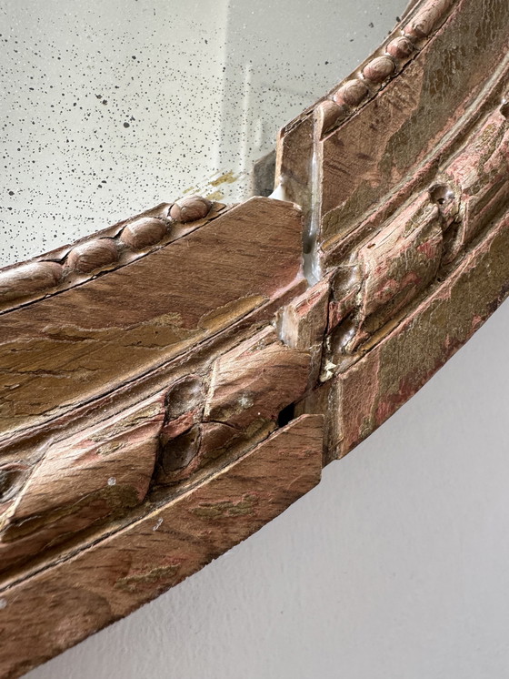 Image 1 of Antique Louis XVI Oval Knot Mirror