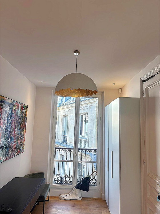 PostKrisi 49 Catellani & Smith Pendant Lamp, Ø 60 cm, gold leaf (2 available), Fiberglass, White (photo 6 of 7)