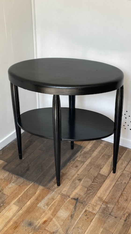 Image 1 of Art Deco Black Wood Console Table