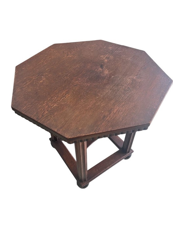 Image 1 of Table d'appoint Art déco en bois massif env. années 1920-1930