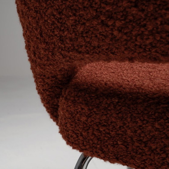 Image 1 of Model 71 Dining Chair in Alpaca and Mohair Bouclé by Eero Saarinen for Knoll