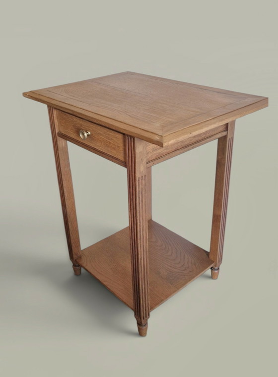 Image 1 of Oak side table – Architectural lines, modernist spirit 1940