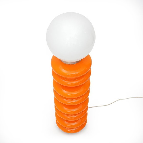 Image 1 of Orange and white glass floor lamp by Stilux, 1970s