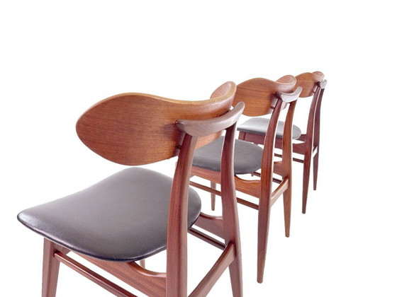 Image 1 of Louis van Teeffelen ‘Kastrup’ eetkamerstoelen voor Wébé – set van 4