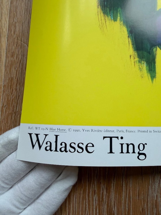 Image 1 of Walasse Ting, Caballo Azul, copyright 1990, Yves Riviere .....Impreso en Suiza