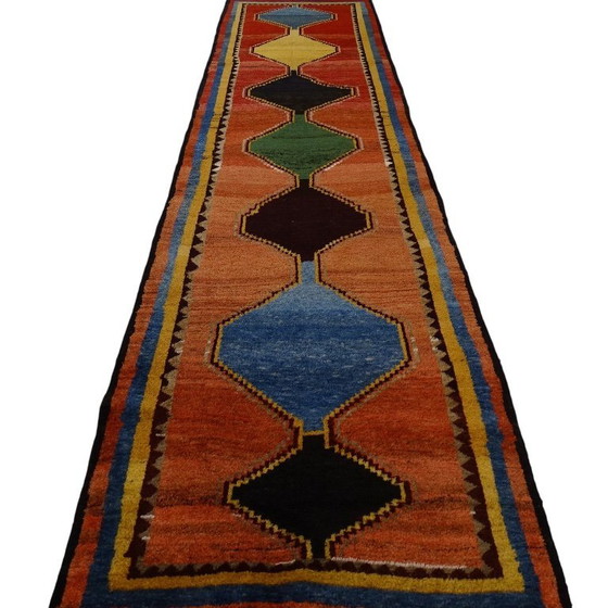 Image 1 of Alfombra Gabbeh semiantigua - 385 x 100 cm - Anudada a mano