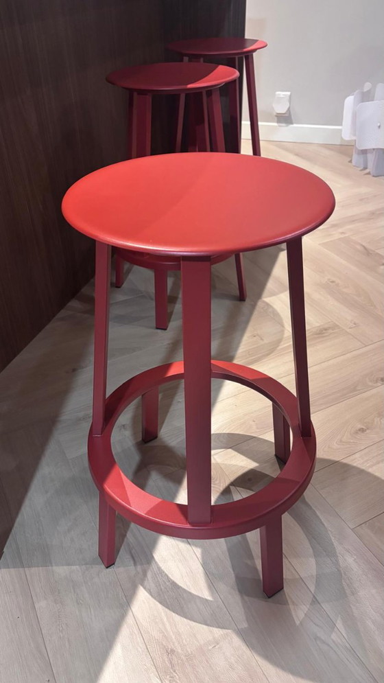 HAY Revolver tabouret de bar bas H65 rouge, Tabourets de bar, Métal, Modern (photo 5 sur 5)