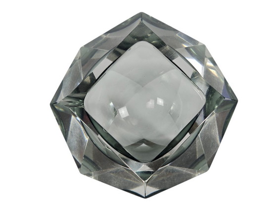 Image 1 of Murano - Flavio Poli - Seguso - Sommerso - Aschenbecher - Klarglas - Grau - Italien - 1960er Jahre