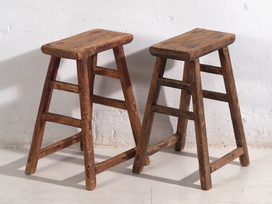 Pair of Antique oriental stools (c.1900) #7 (photo 12 of 34)