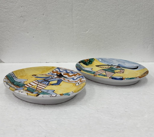 Coppia di piattini in ceramica  ND DIOLFI  Montelupo