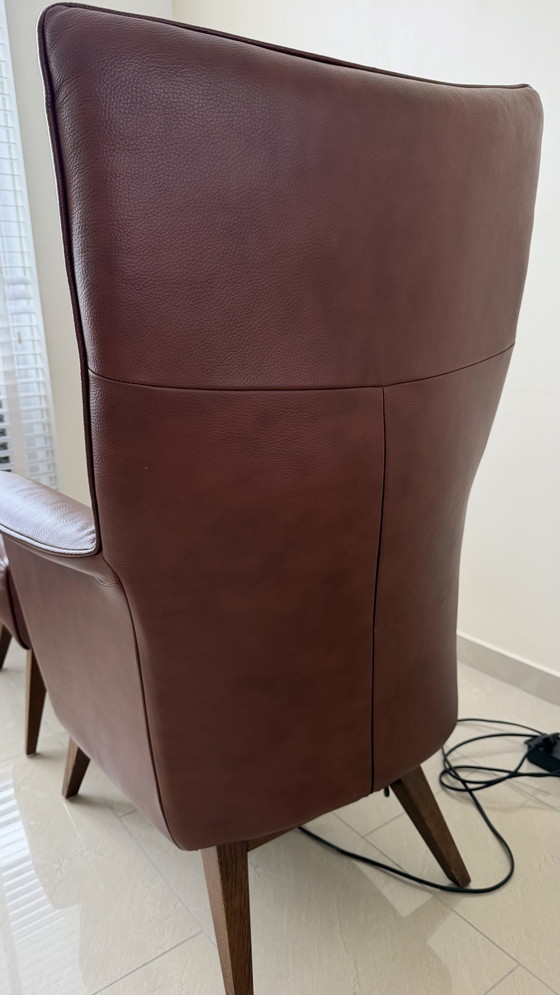 BACCA Leren relaxfauteuil met voetenbank – Leather, Wood (photo 9 of 9)