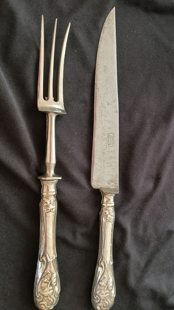 Image 1 of Cubiertos de plata para servir de estilo Art Nouveau