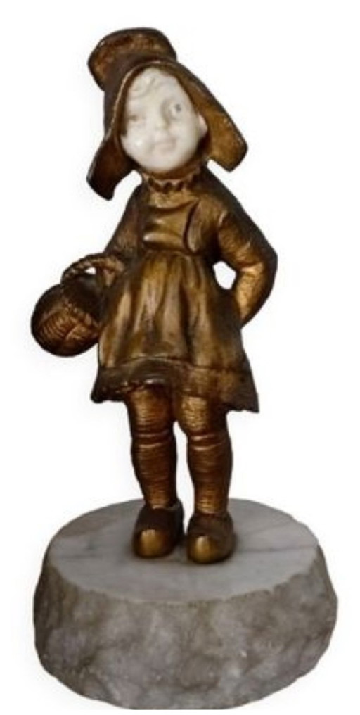 Art Deco/Art Nouveau Statuette – beeldhouwkunst, Bronze
