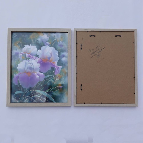 Image 1 of  Irises B103 - diptych in frame