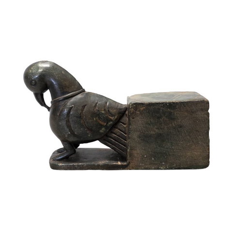 Oude speksteen boekensteun duif