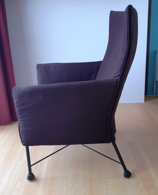 Fauteuil Montis Charly avec revêtement en tissu et structure noire