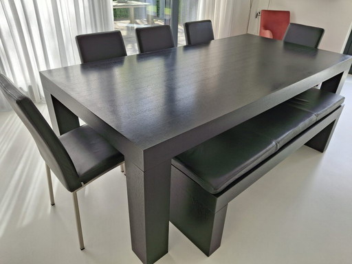 Boconcept Table 220x110 cm, 75 cm High incl. chairs (Vega 1310) and bench