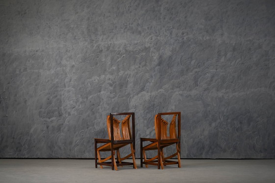 Image 1 of Chaises de salle à manger vintage au design sculptural unique, France années 1960, lot de 2