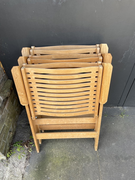 3 sillas plegables Nico Kralj Rex, década de 1950