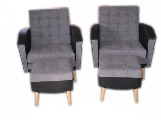 Vintage Armchairs and Ottomans, 1960s, Set of 4 (photo 6 of 6)