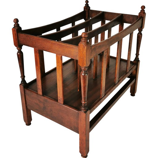 Revistero vintage de madera de roble, Alemania, década de 1930