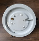 Plafonnier vintage Ikea, abat-jour conique en verre opalin, années 1990.