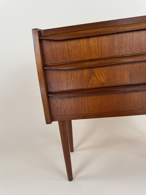 Image 1 of Small Danish Teak Cabinet with Curved Front – Perfectly Versatile