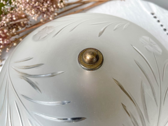 Image 1 of Vintage Globe Lamp in Art Deco Gesneden Glas