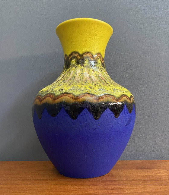 Image 1 of Yellow and Blue vase by Carstens Tönnieshof 1960s WGP