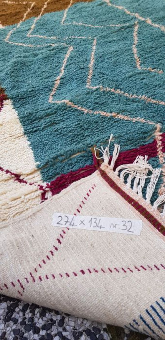 Image 1 of Hand-knotted Berber wool rug 274x134cm