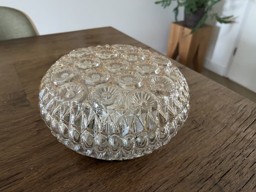 Plafonnier Mid Century verre ambré