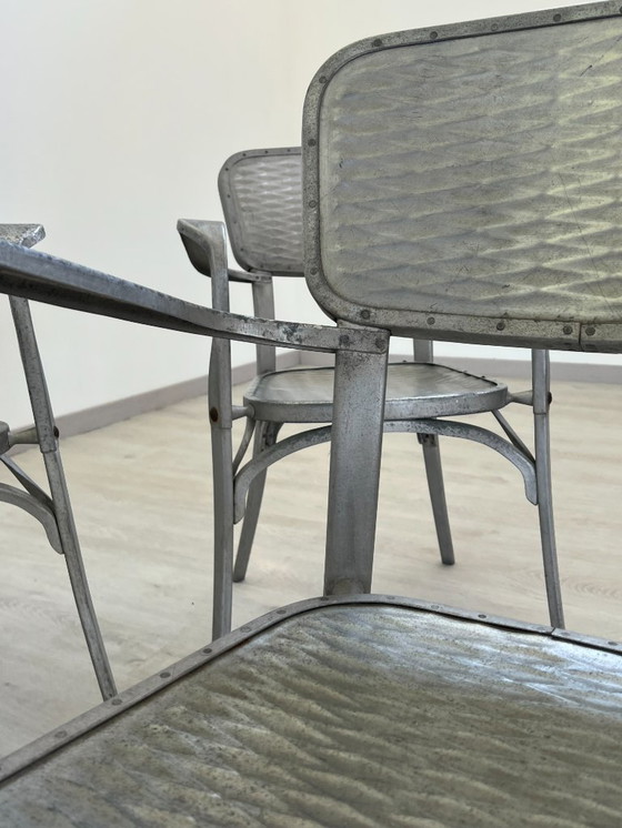 Image 1 of Aluminiumstühle - Avec-Plakette « Gaston Viort - Salon de Provence »