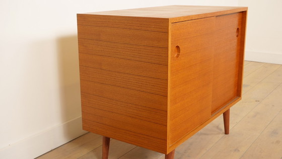 Image 1 of Vintage Cabinet With Sliding Doors | Audio Furniture | Teak