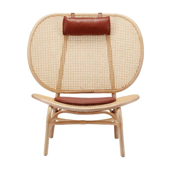 Image 1 of NORR11 - Sillón Nomad - Hyldahl/Hansen - Cuero/caña de Viena, como nuevo