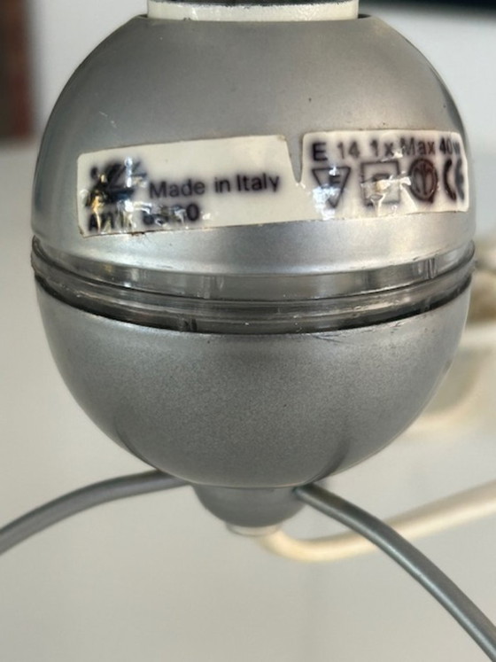 Lampe de table italienne,, Verre, Métal, Bleu, Space Age (photo 6 sur 8)