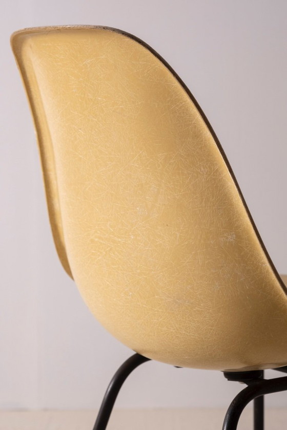 Image 1 of Eames Ochre Side Chair on H Base, Herman Miller 1960s