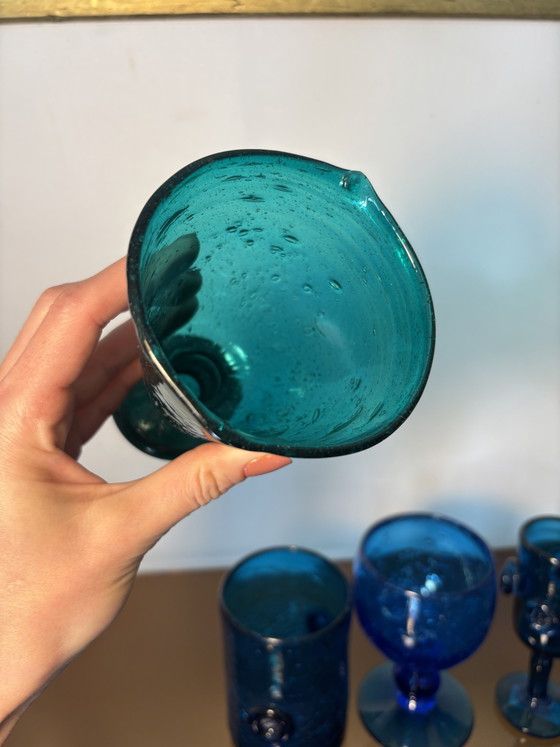 6 Verres Hand Made Afghanistan – vintage Afghanistan, Glass & Decanter, Glass (photo 8 of 15)