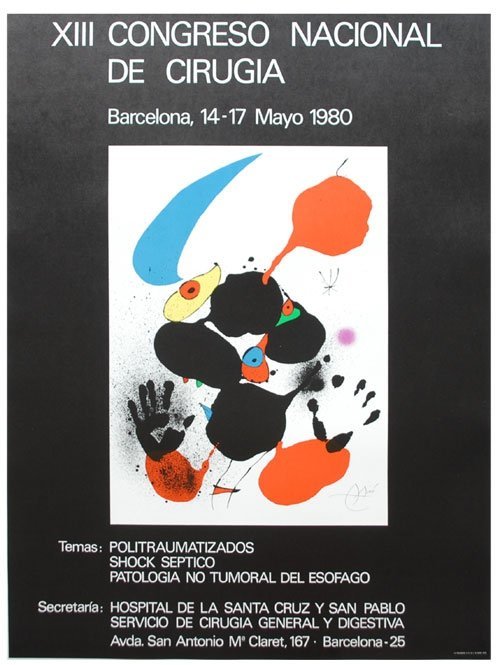 1980 Cartel Exposición - Xiii Congreso Nacional De Cirugia