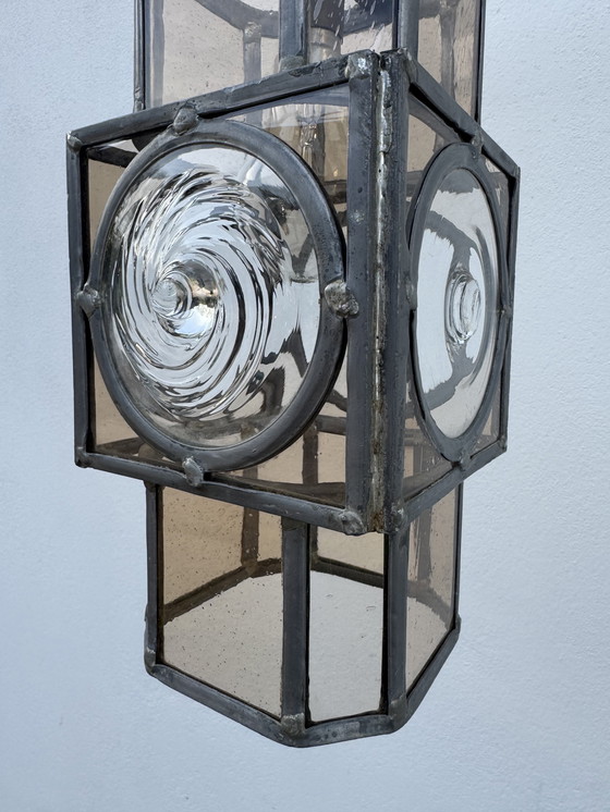 Image 1 of Lanterne vitrail Art Déco