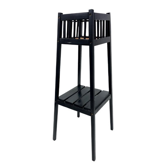 Image 1 of Vintage wooden stand/flower stand – 1960s/1970s, modernist design, 80 cm