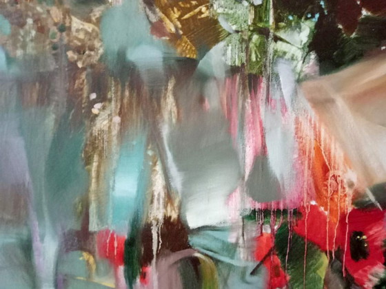 Original Oil Painting Abstract Figurative Girl Flowers Morning Symphony – Paintings & Drawings, Canvas (photo 7 of 13)