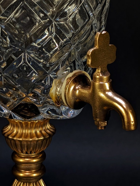 Vintage Absinthe Fountain, Cut Glass & Gold Metal, Belle Époque Style – Table accessories (photo 6 of 10)