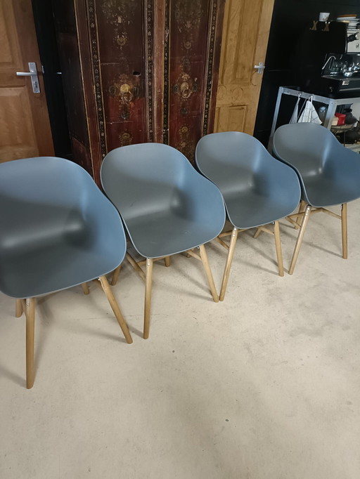 4 green dining chairs