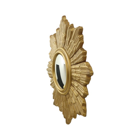 Image 1 of Golden Sunburst Plaster Sunburst Mirror
