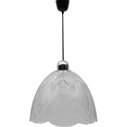 Plafonnier vintage en verre en forme de feuille par Peill et Putzler, 1960