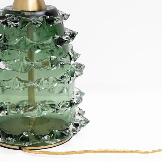 Pair Of Green Rostrato Murano Glass Table Lamps (photo 4 of 6)