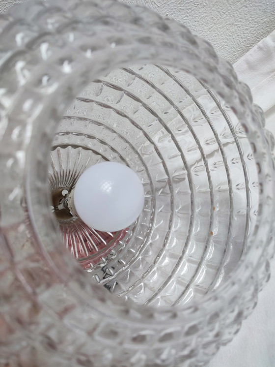 Image 1 of Crystal glass pendant bulb ceiling lamp Peill & Putzler 1960