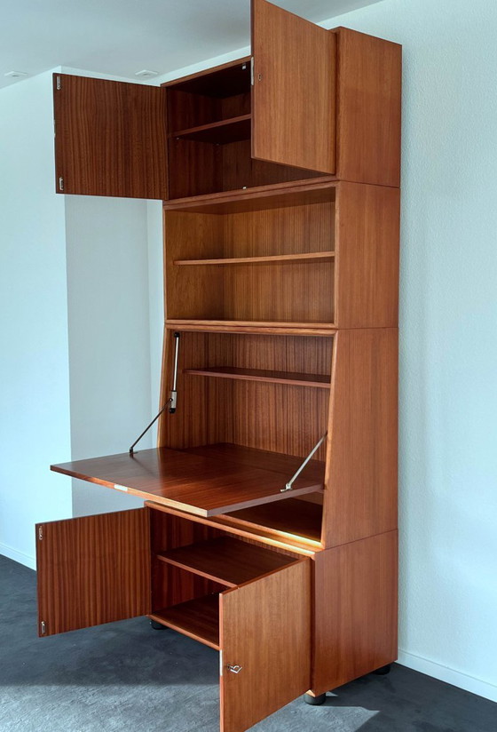 Image 1 of Scrivania da segretaria, scrivania da scrittura, mobile a 4 elementi, teak, WK Möbel, 1967